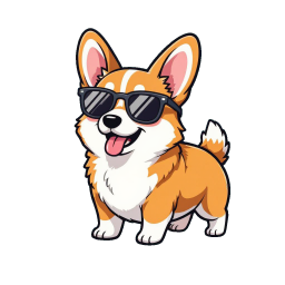 Cool Corgi Dog sticker